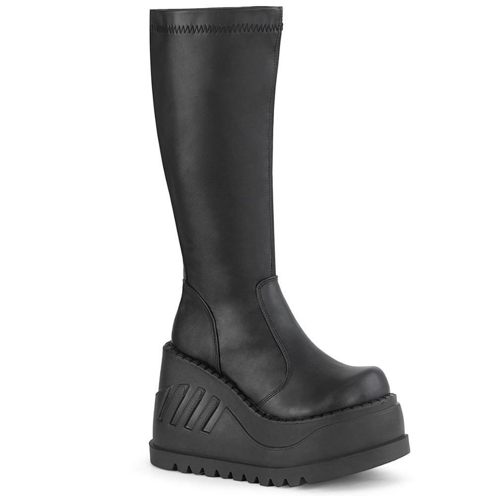 Wedge Platform  Stretch Knee High Boot
